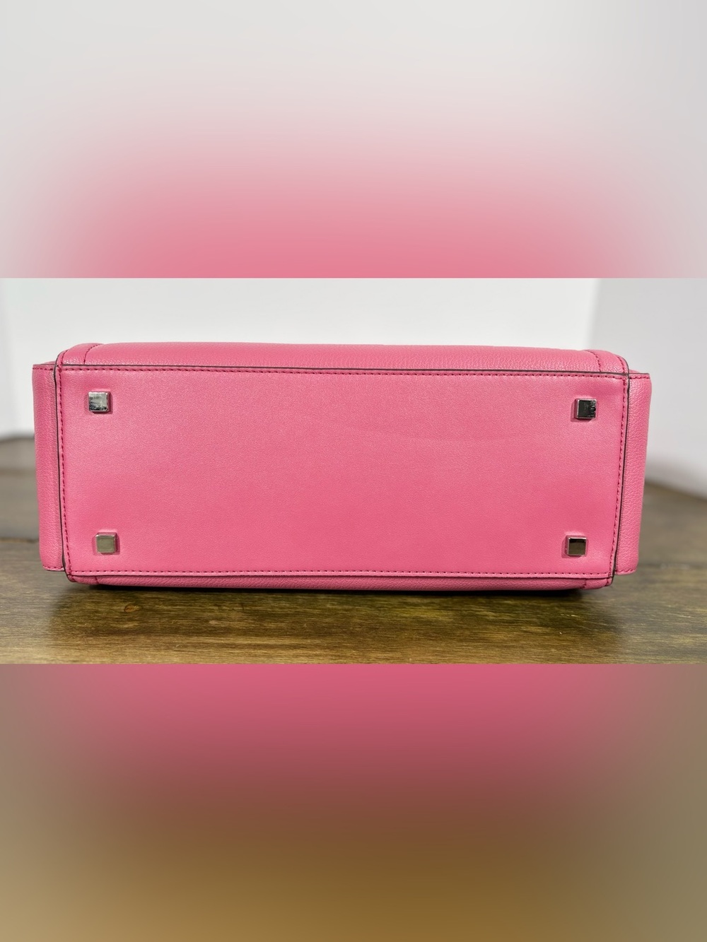 NWT Michael Kors Laila Leather Medium Satchel Handbag in Rosewood Pink - Picture 11 of 14